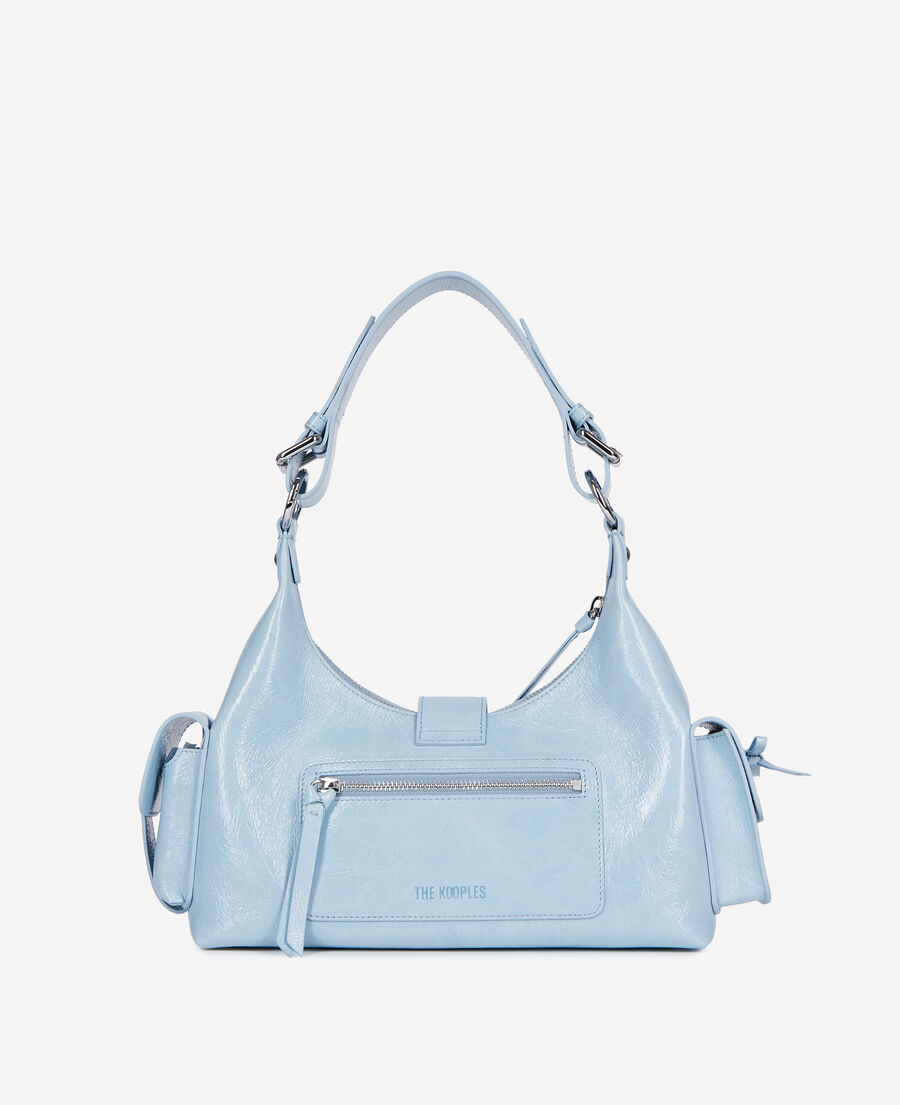 The Kooples MUJER LIGHT BLUE bolso amelia de piel azul claro