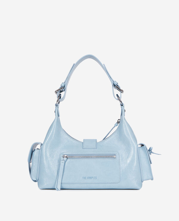 The Kooples FEMME LIGHT BLUE sac amelia en cuir bleu clair