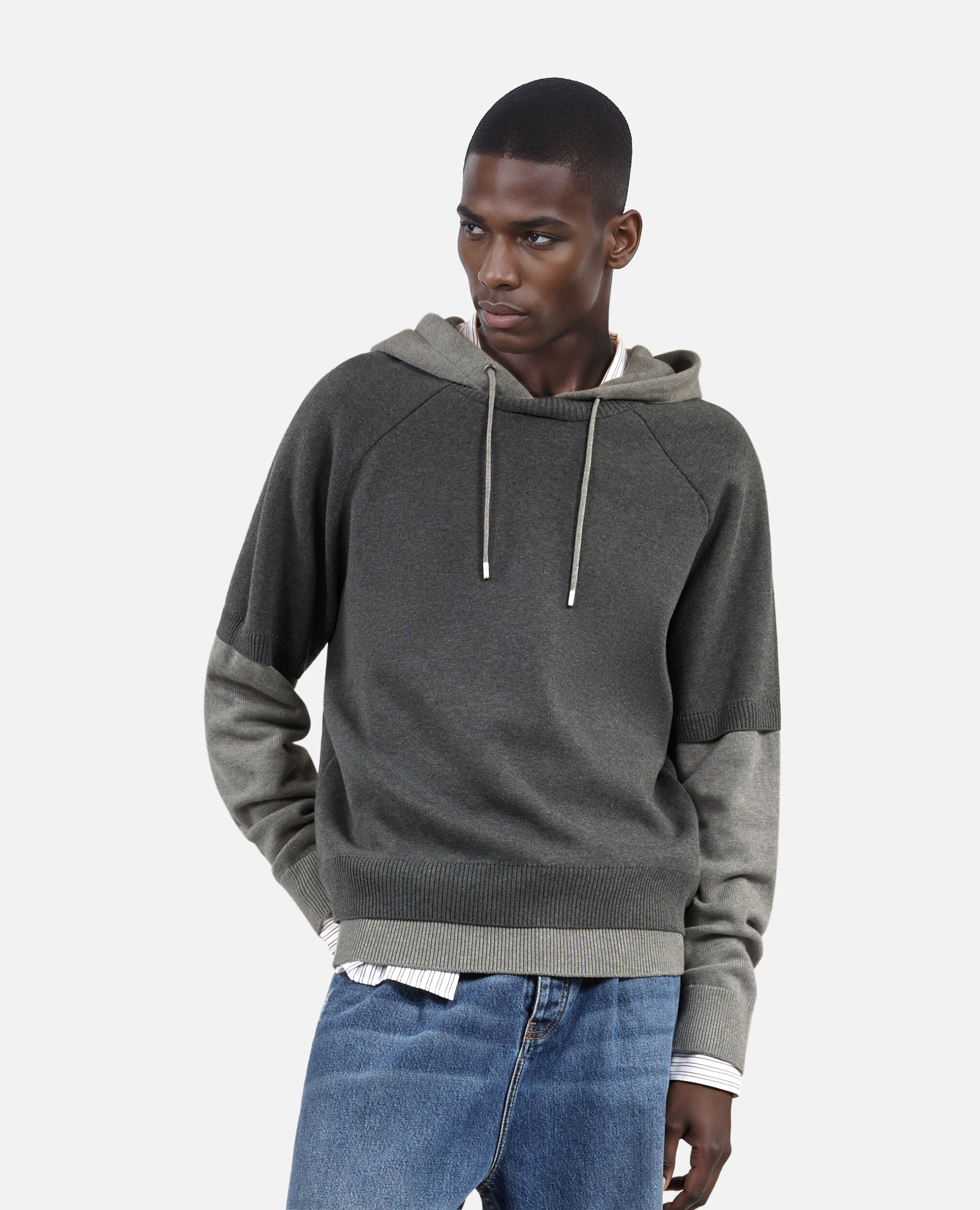 Grauer Pullover aus Baumwolle, MIDDLE GREY / ANTHRACITE, hi-res image number null
