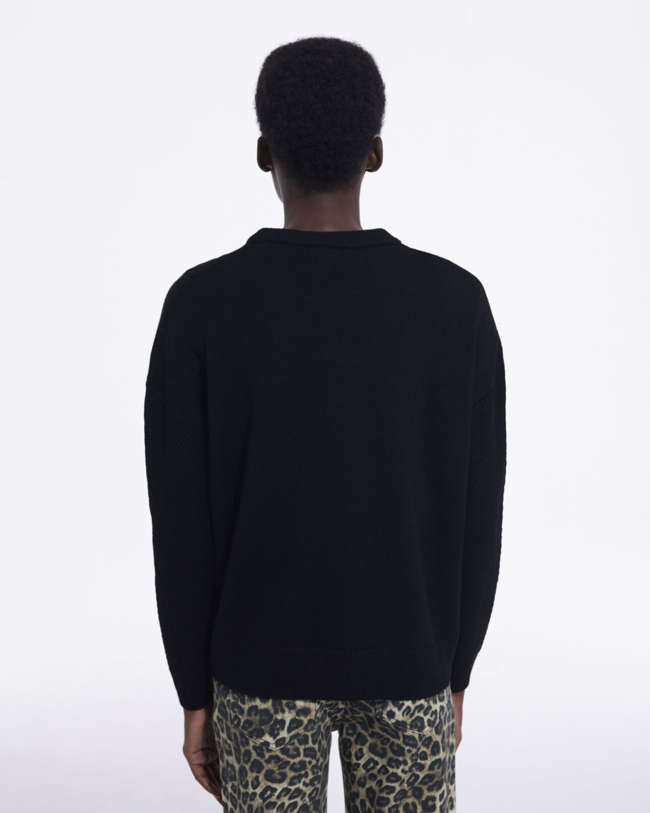 The Kooples WOMEN BLACK black wool sweater