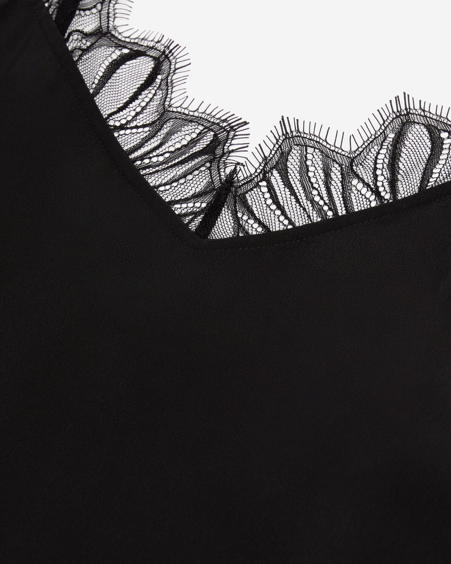 Long black slip dress in washed silk, BLACK, hi-res image number null