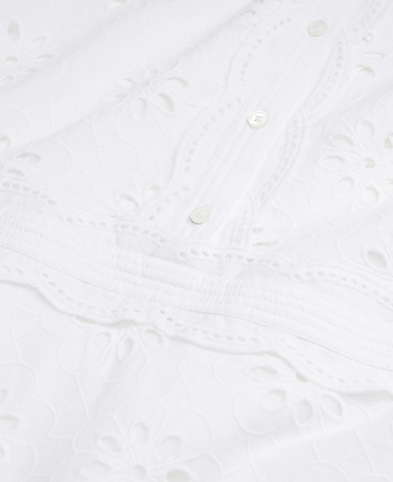 The Kooples WOMEN WHITE long white dress with broderie anglaise