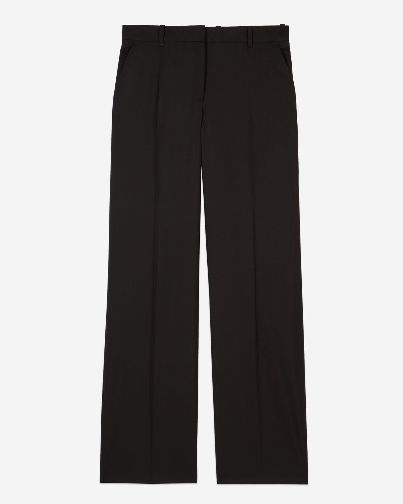 The Kooples WOMEN BLACK black straight-cut wool tailored trousers 