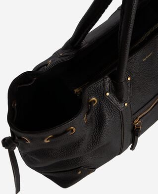 The Kooples WOMEN BROWN brown grained leather shopper bag