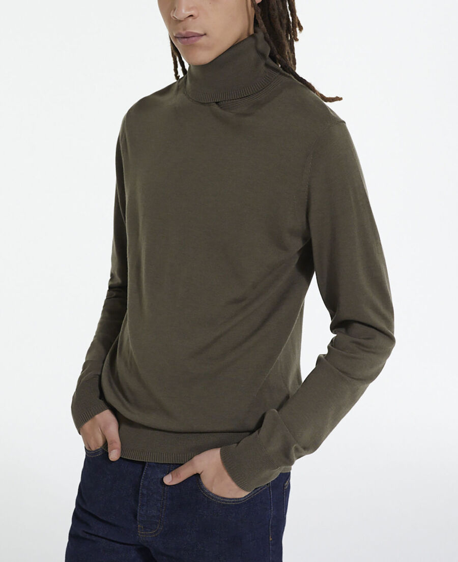 green merino sweater