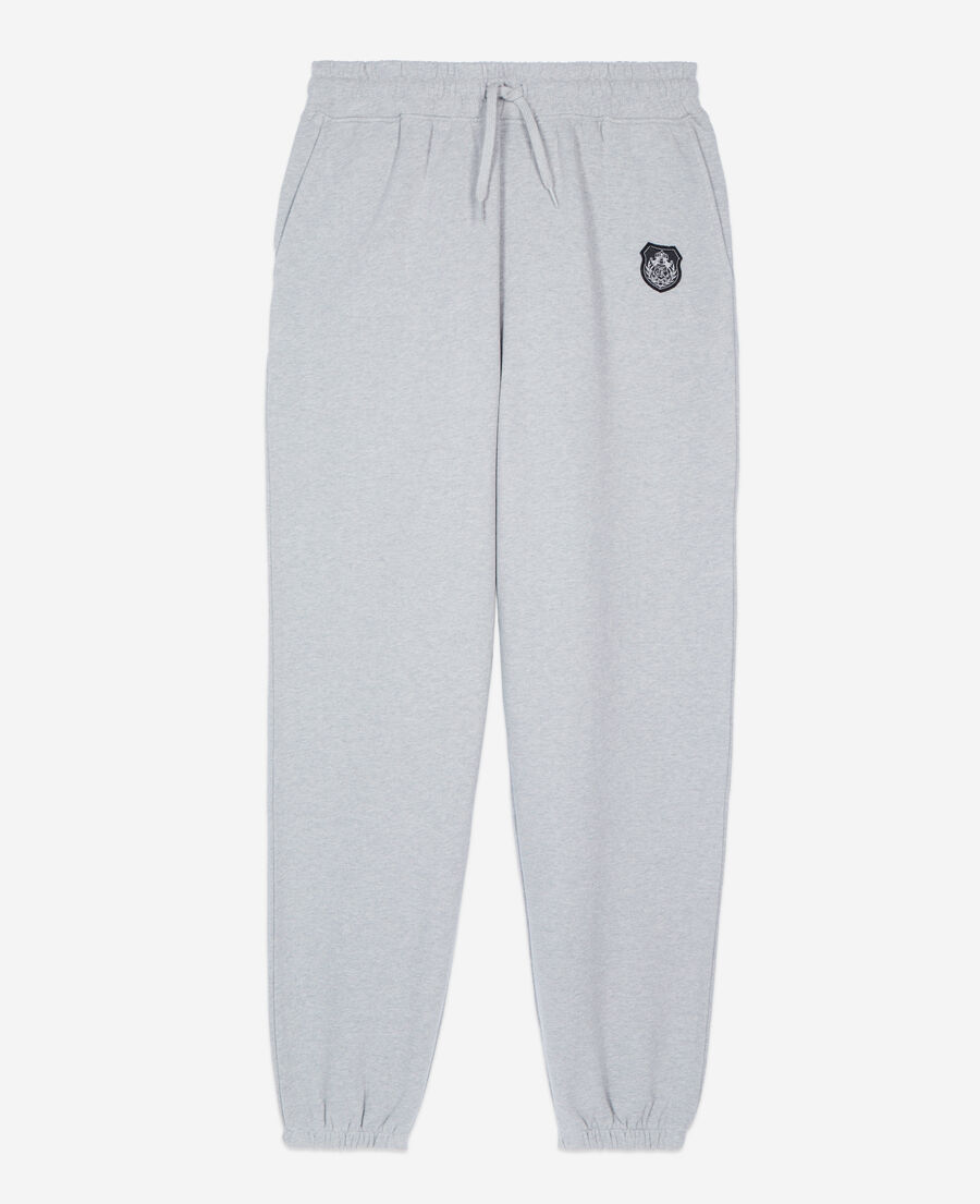 The Kooples HOMME GREY MELANGE bas de jogging avec blason gris