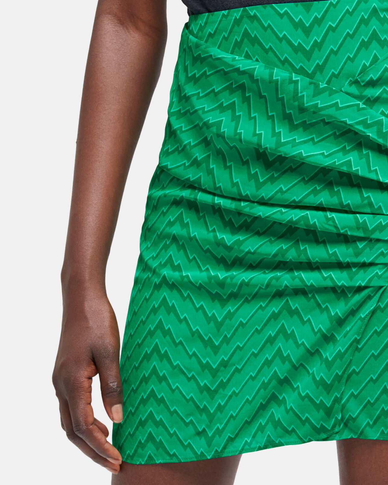 The Kooples MUJER GREEN falda corta drapeada verde
