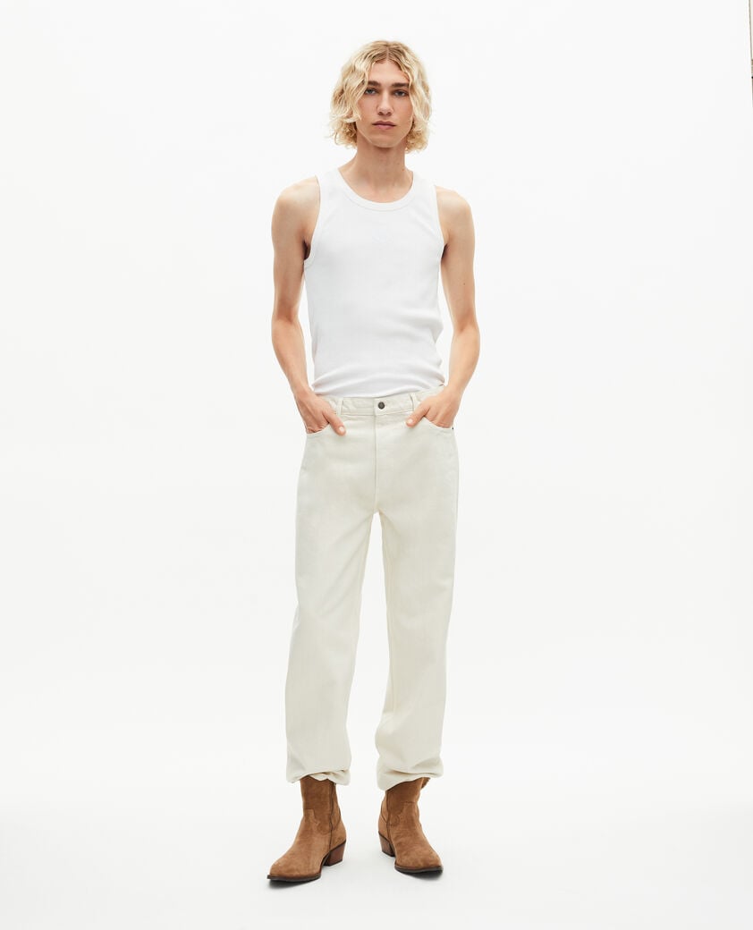 The Kooples HOMME ECRU jean droit écru