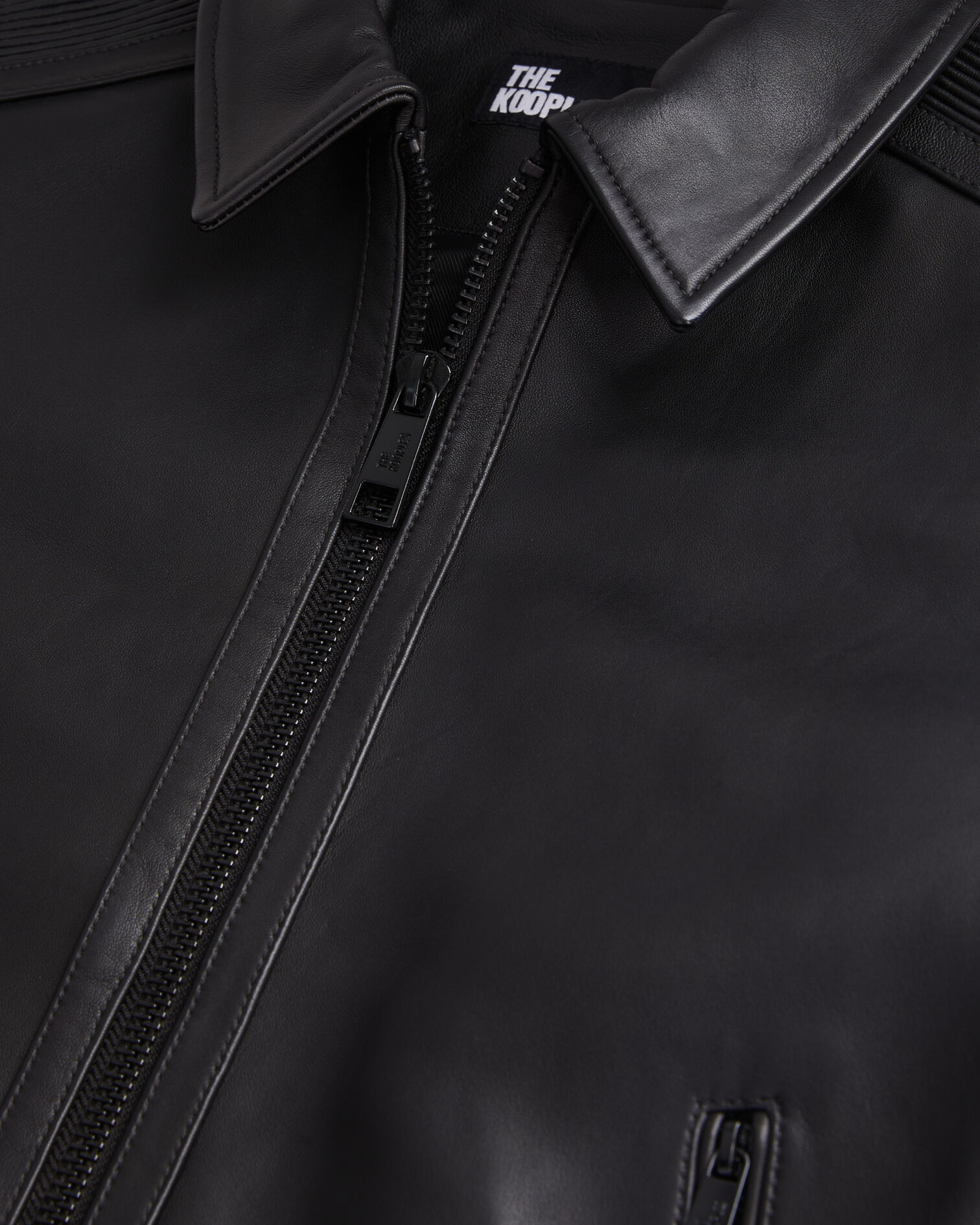 Blouson biker en cuir noir, BLACK, hi-res image number null