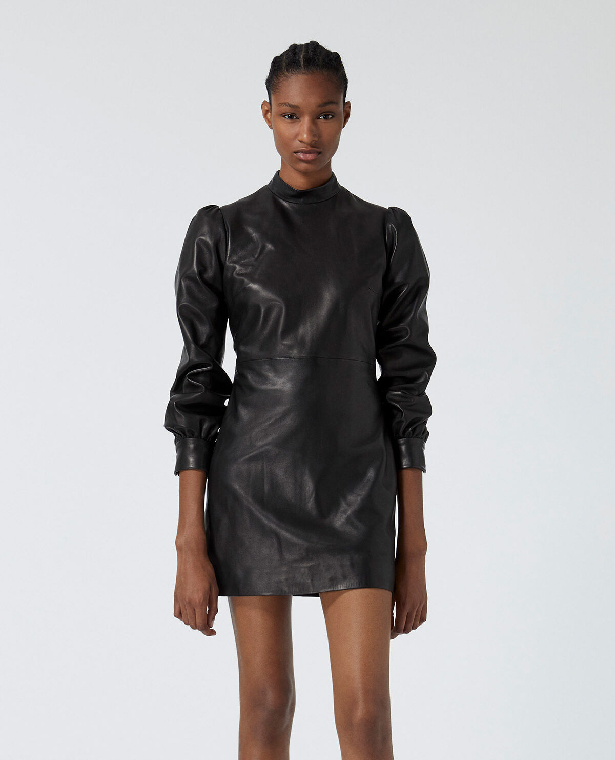 Robe en cuir noir sales