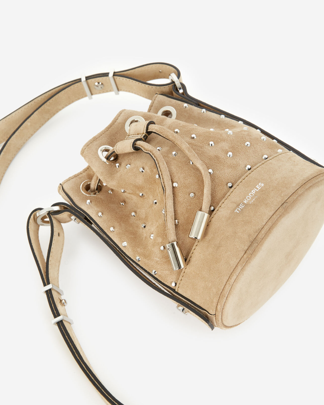 The Kooples FEMME BEIGE sac small tina beige à clous