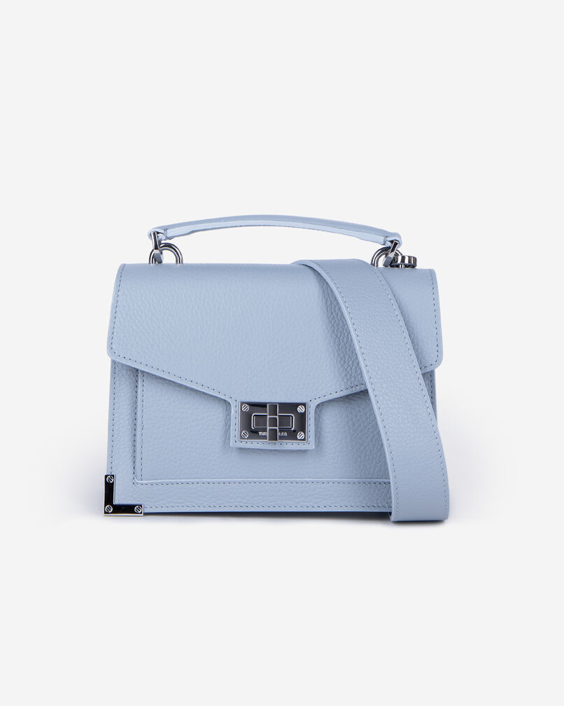 The Kooples FEMME BLUE sac emily small en cuir grainé bleu