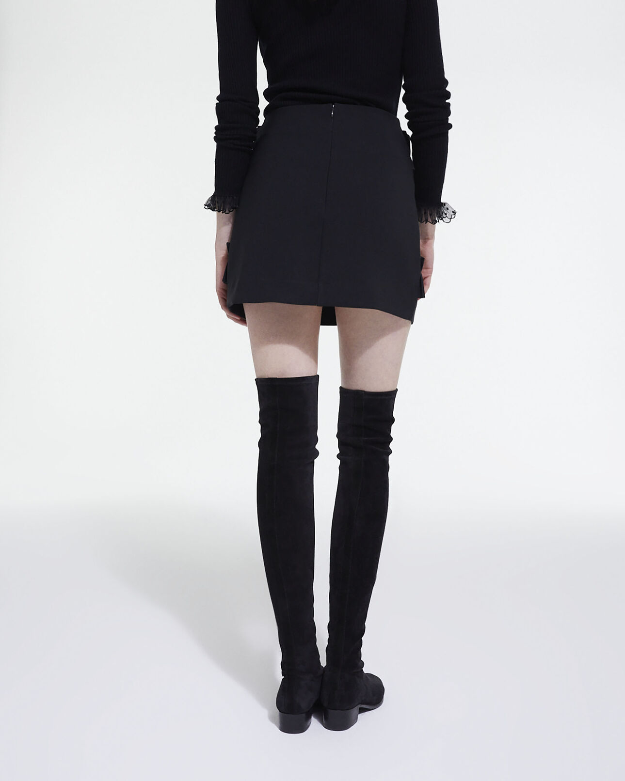 The Kooples WOMEN BLACK short black skirt