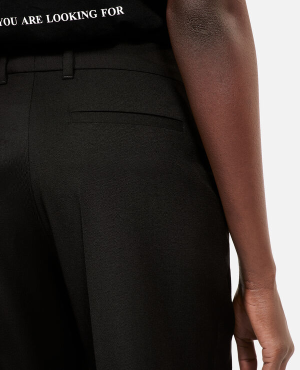 The Kooples F BLACK black straight-cut wool tailored trousers 