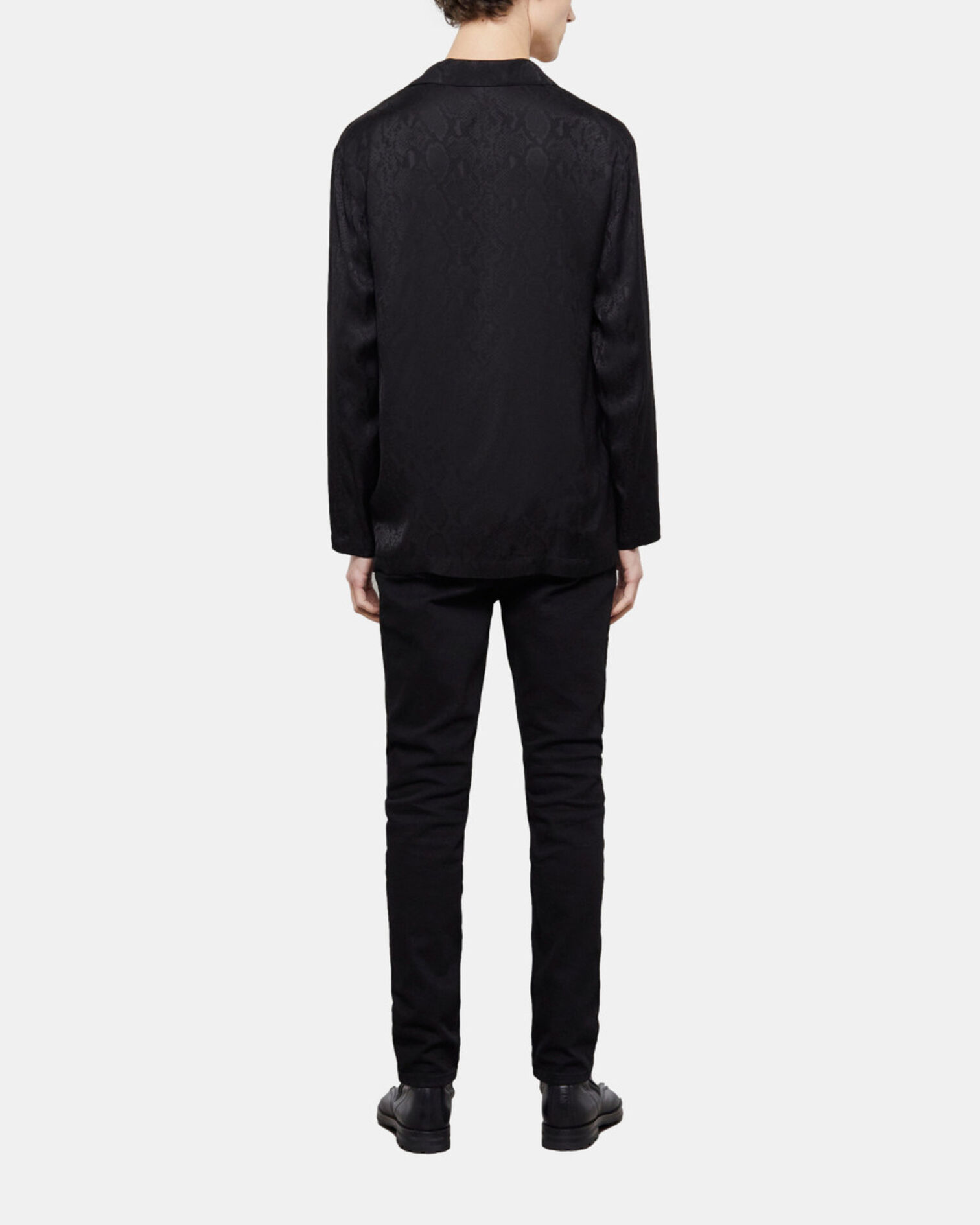 Chemise casual python noir, BLACK, hi-res image number null