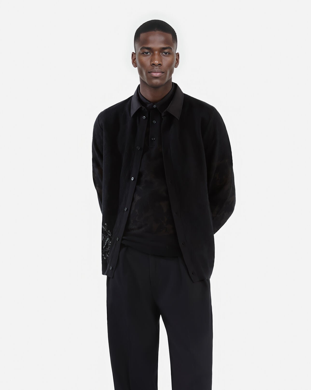 The Kooples H BLACK black lace shirt