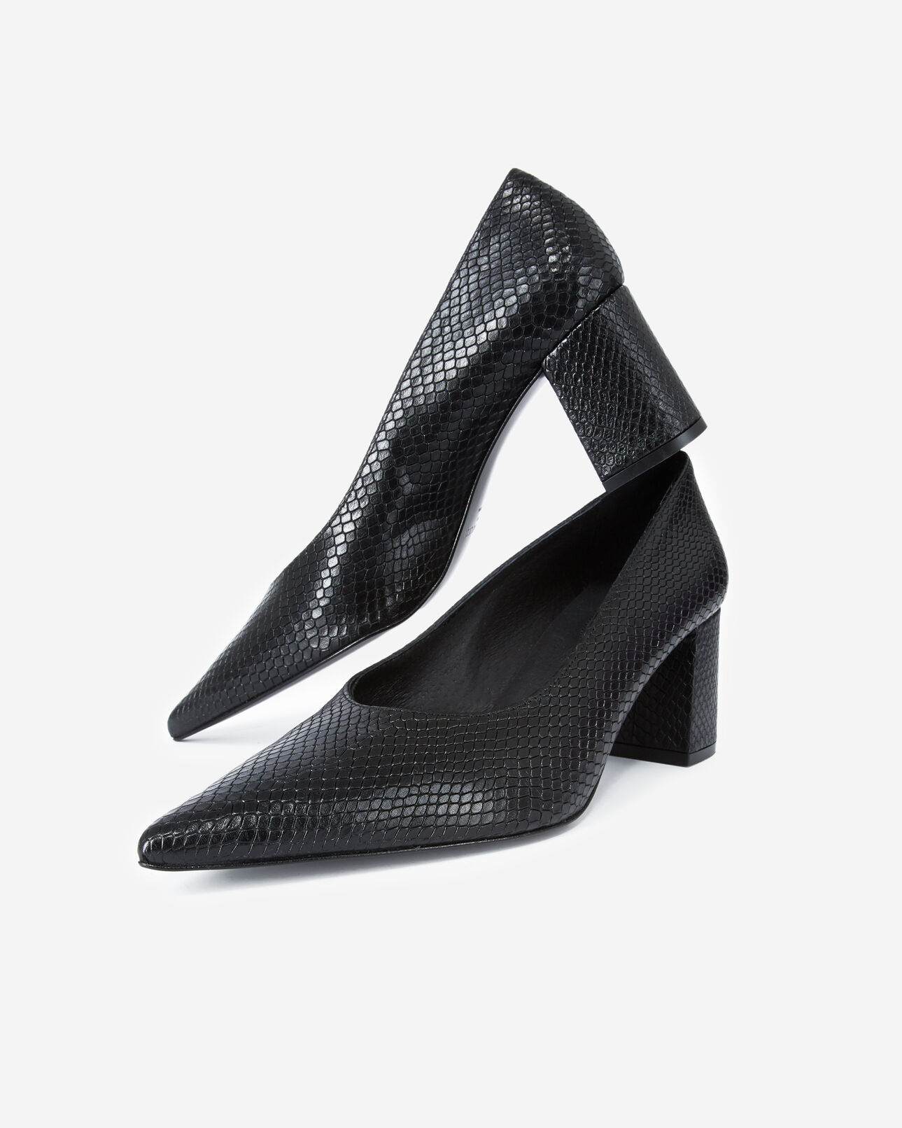 The Kooples FEMME BLACK escarpins noir en cuir