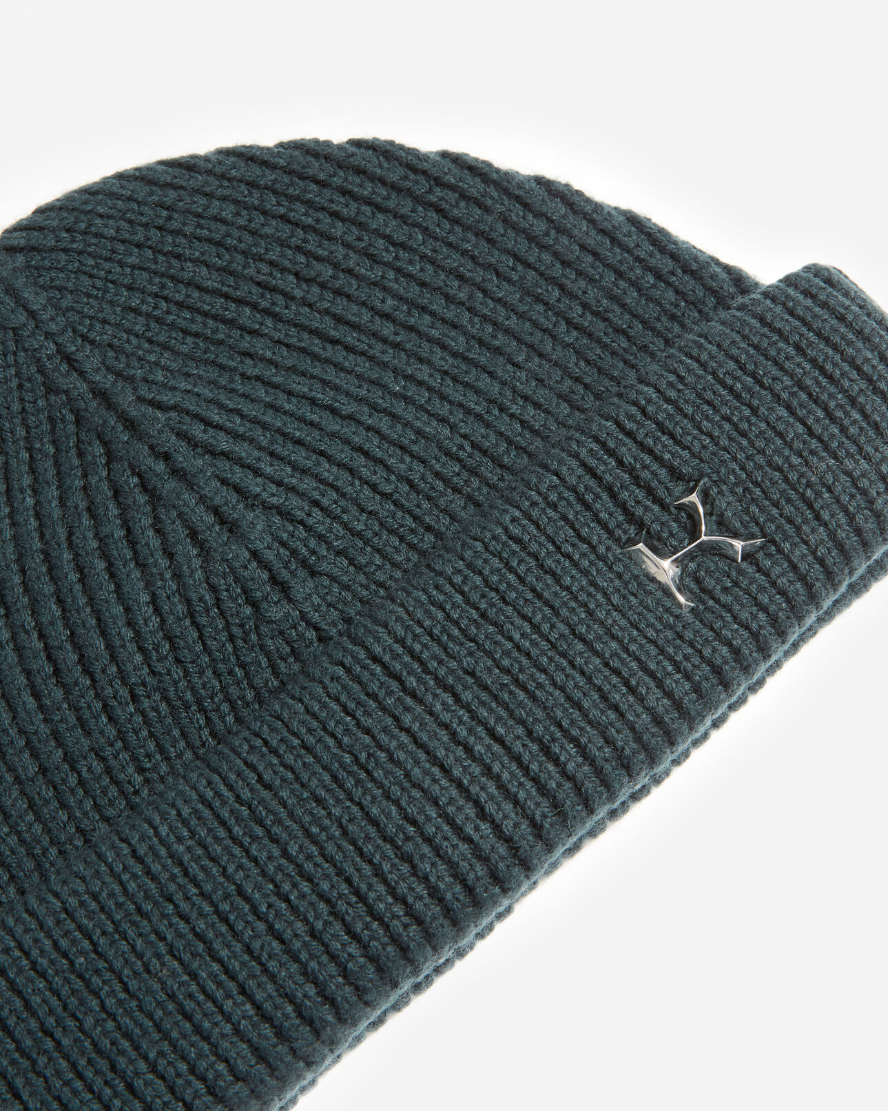 The Kooples MIXTE DARK GREEN bonnet court laine vert à monogramme k