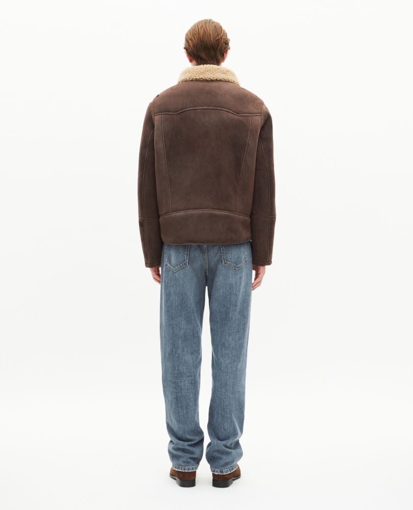 The Kooples HOMME BROWN peau lainée marron