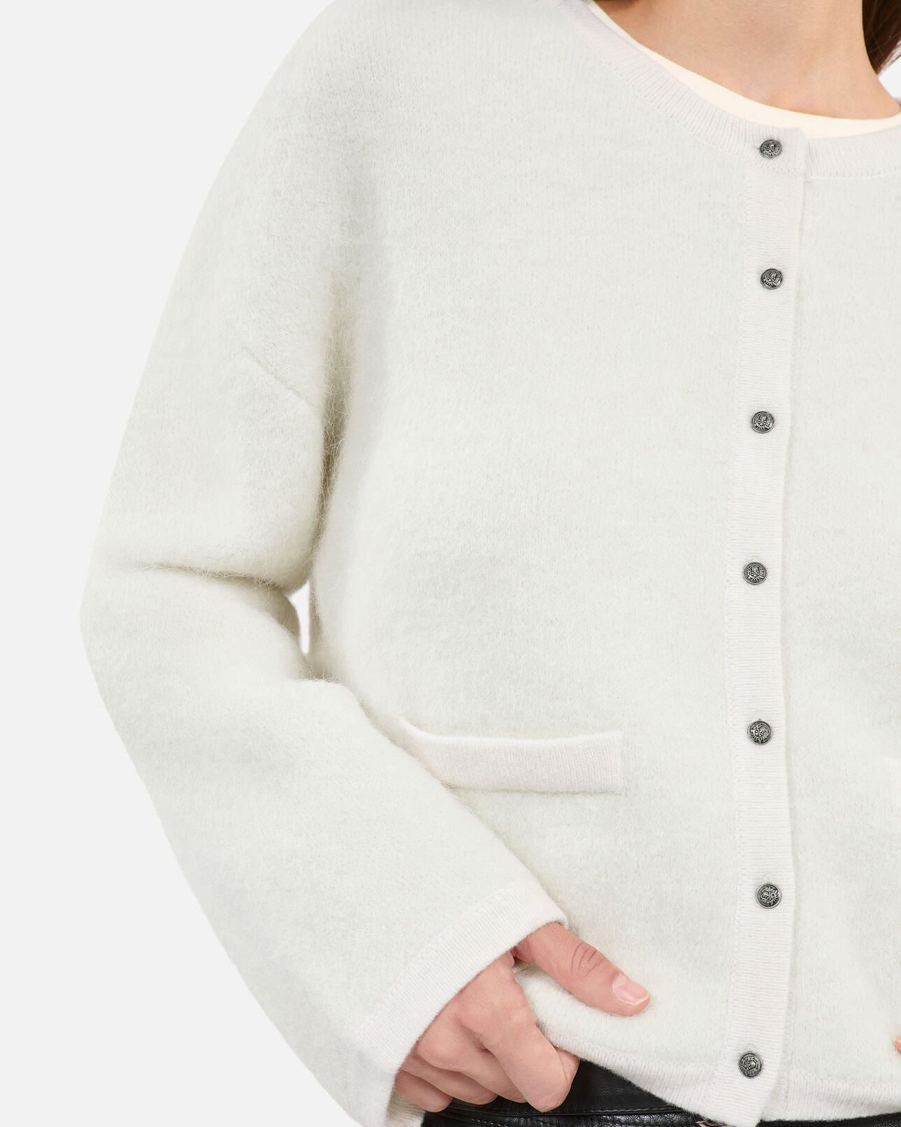 The Kooples WOMEN ECRU ecru alpaca and wool cardigan