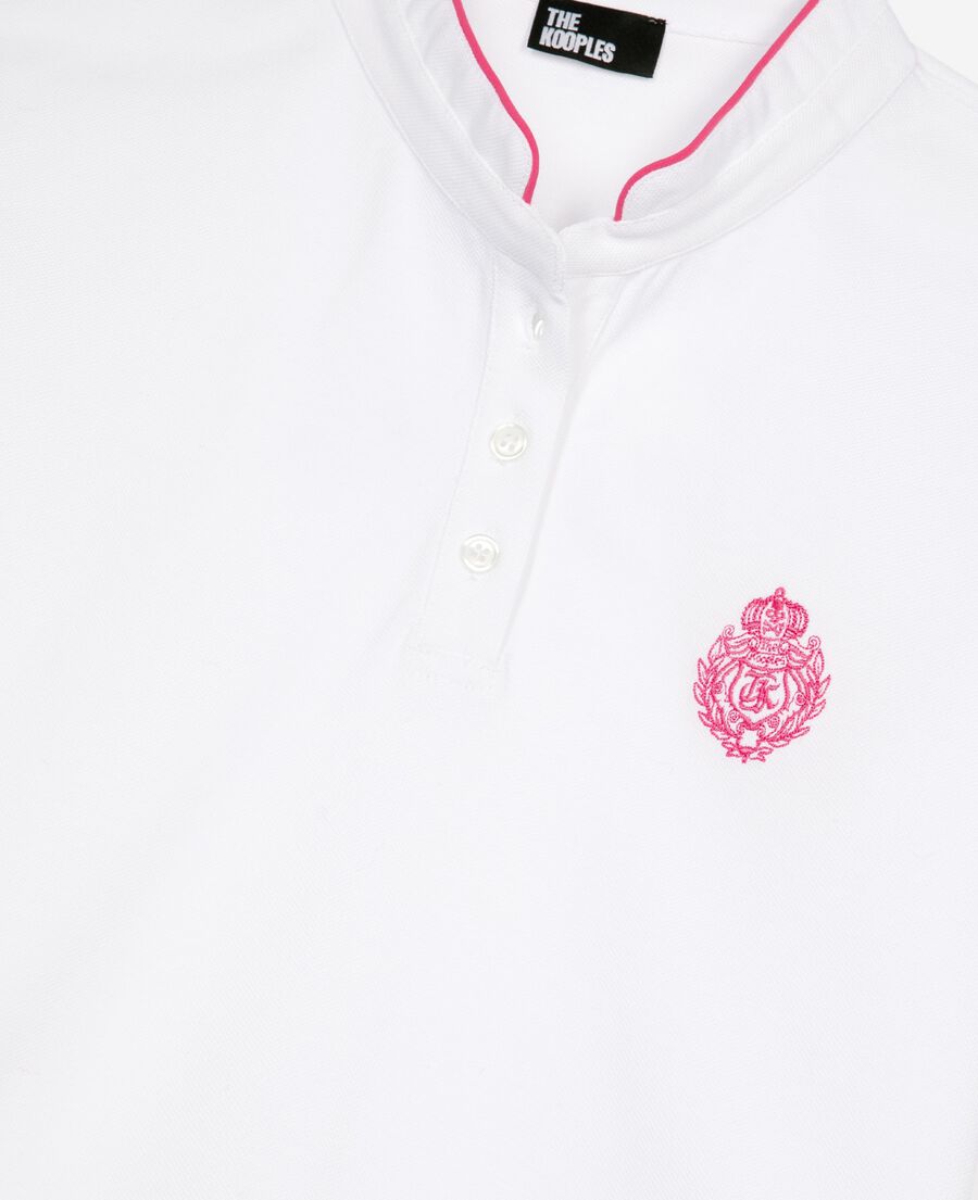 The Kooples WOMEN WHITE white mandarin collar polo shirt