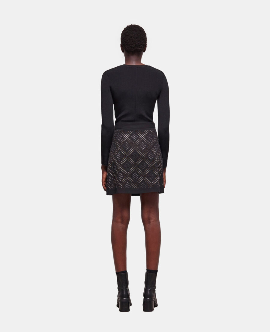 The Kooples FEMME BLACK jupe courte portefeuille noire