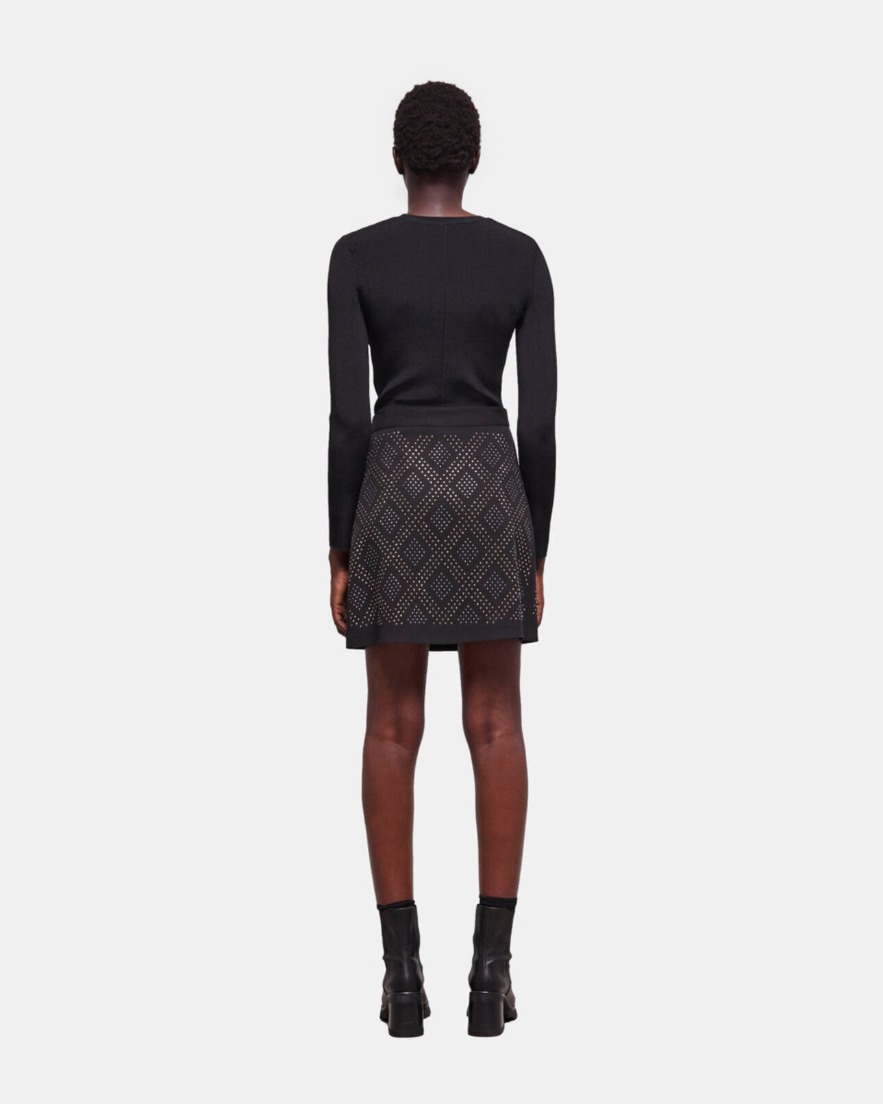 The Kooples WOMEN BLACK short black wrap skirt