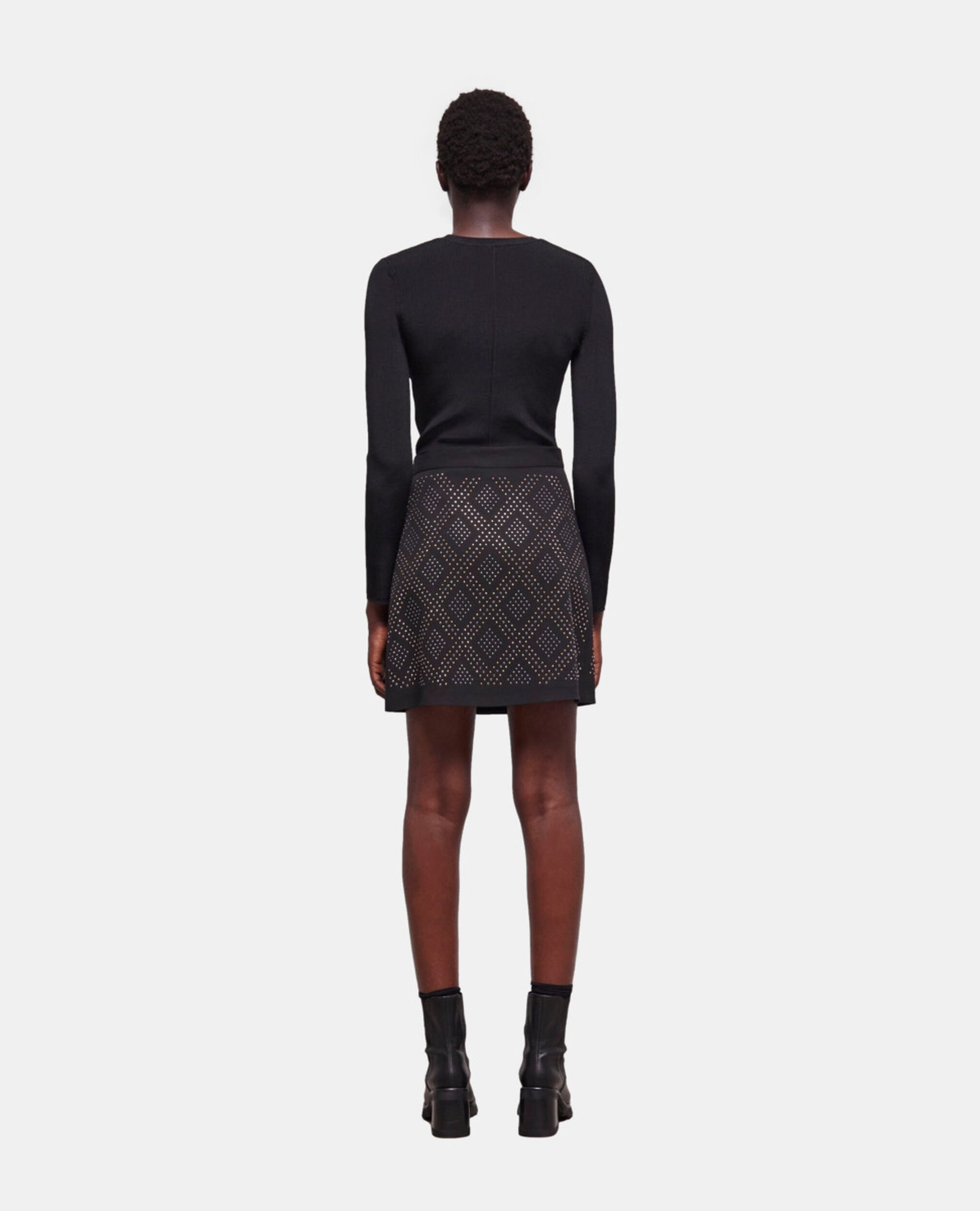 Jupe courte portefeuille noire, BLACK, hi-res image number null