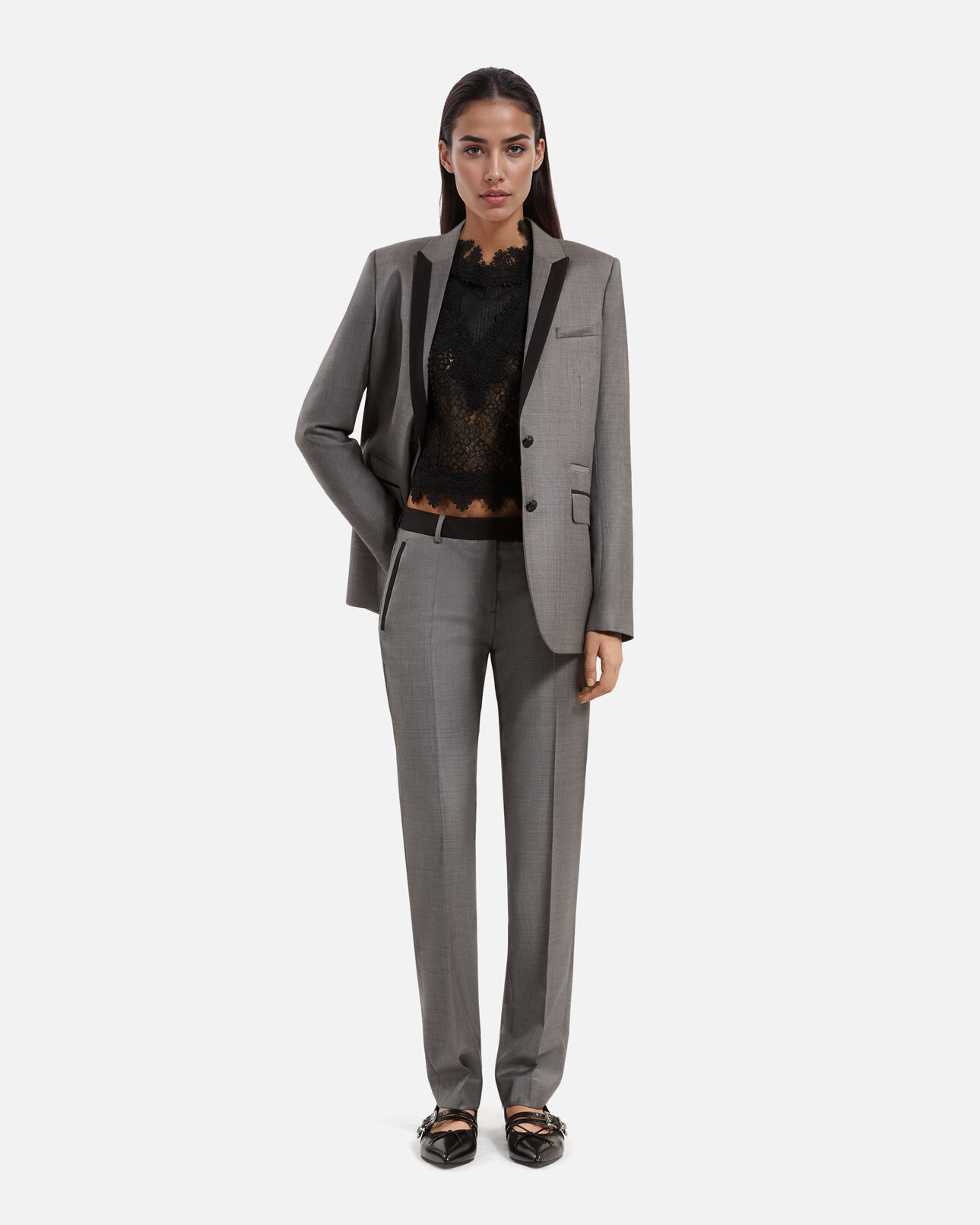The Kooples FEMME DARK GREY pantalon tailleur ajusté gris