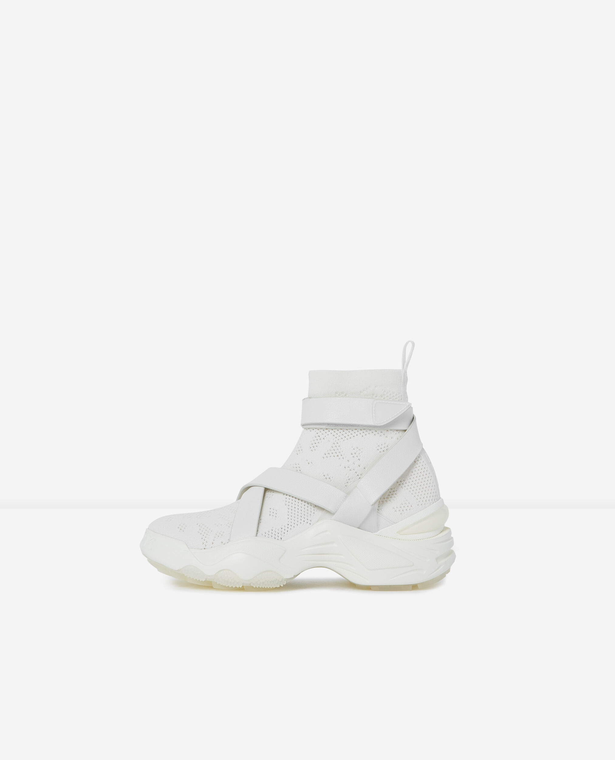 Slick chunky white high-top trainers, WHITE, hi-res image number null