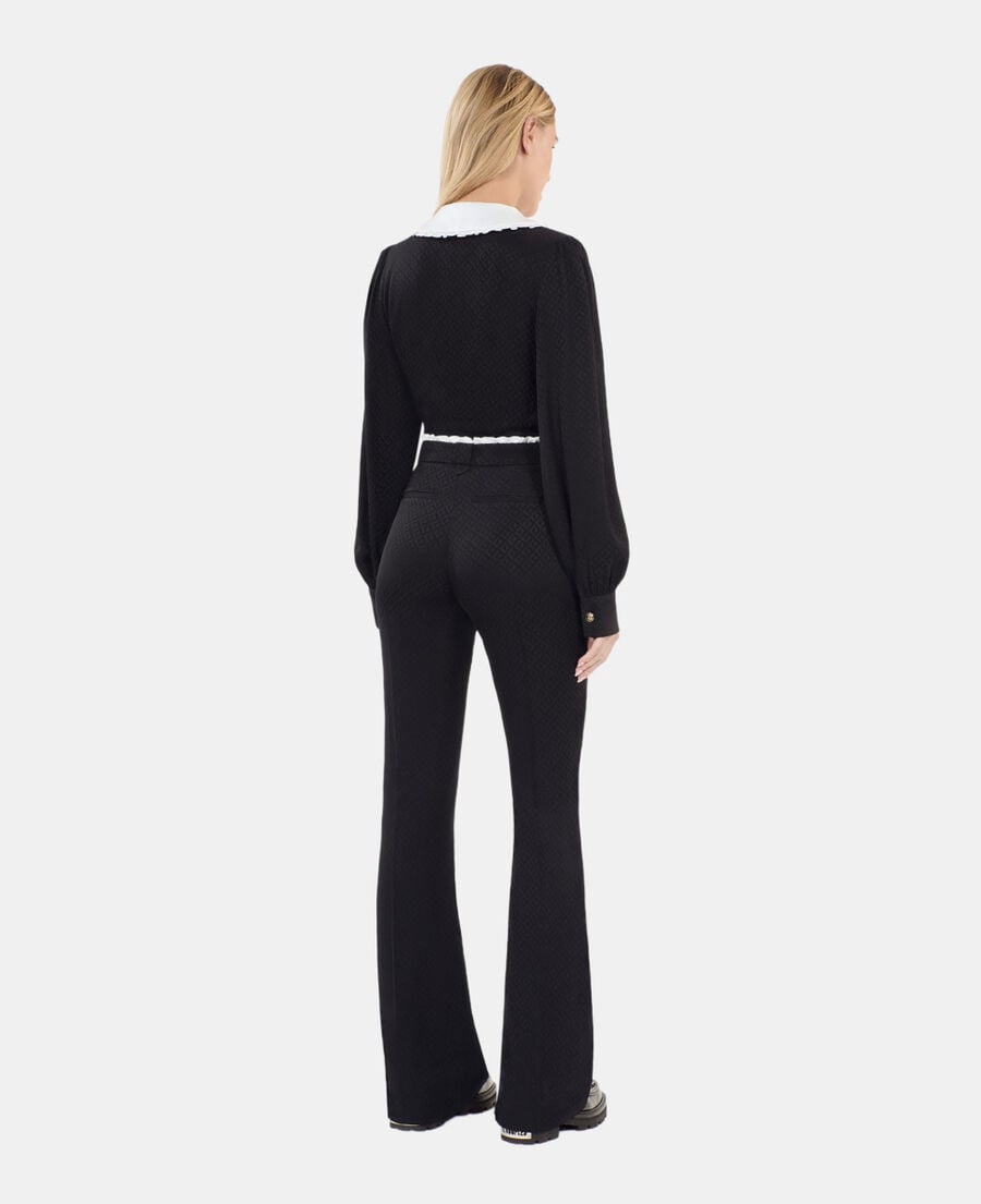 The Kooples WOMEN BLACK black flare trousers