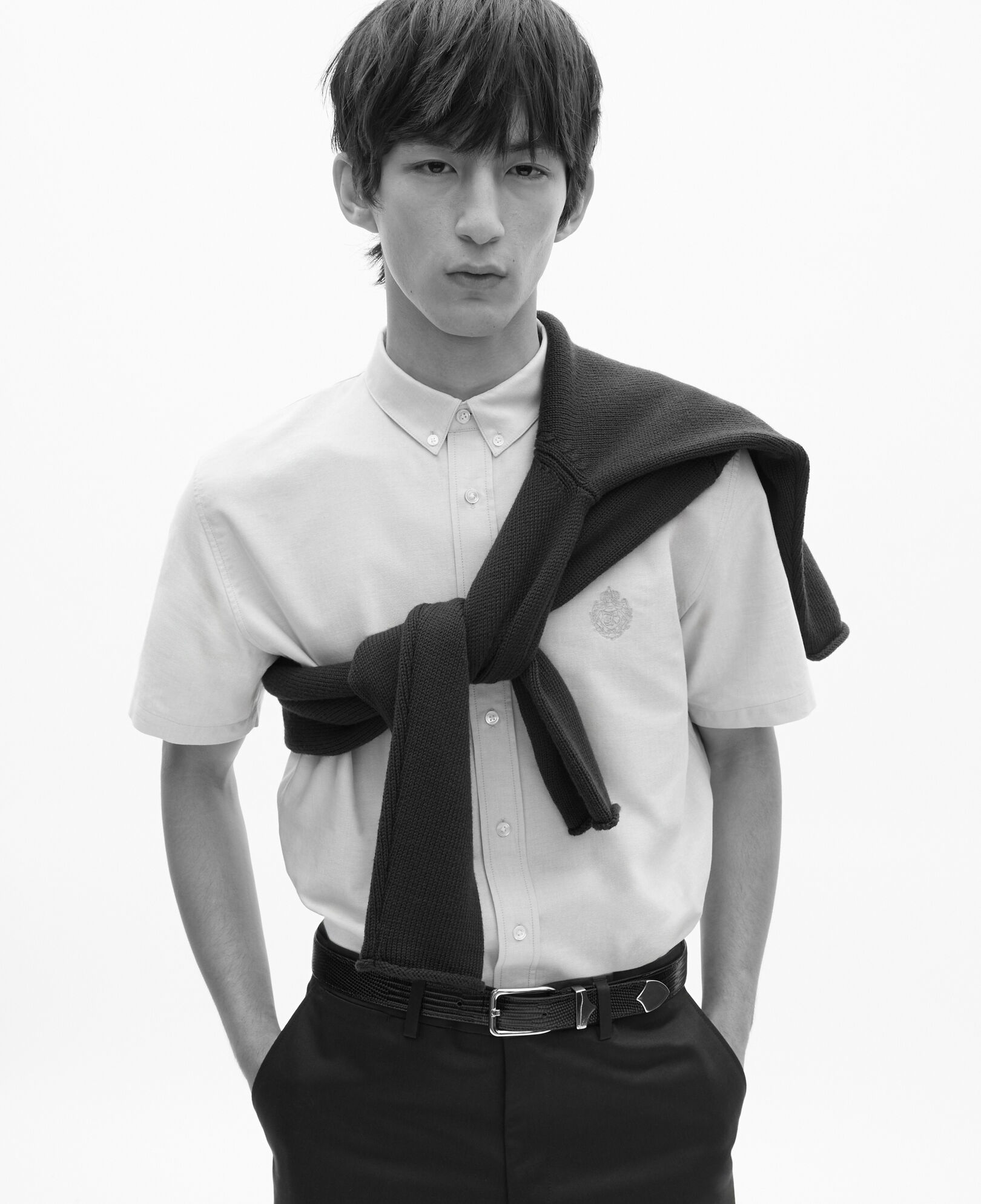 The Kooples HERREN SKY kurzärmeliges blaues hemd