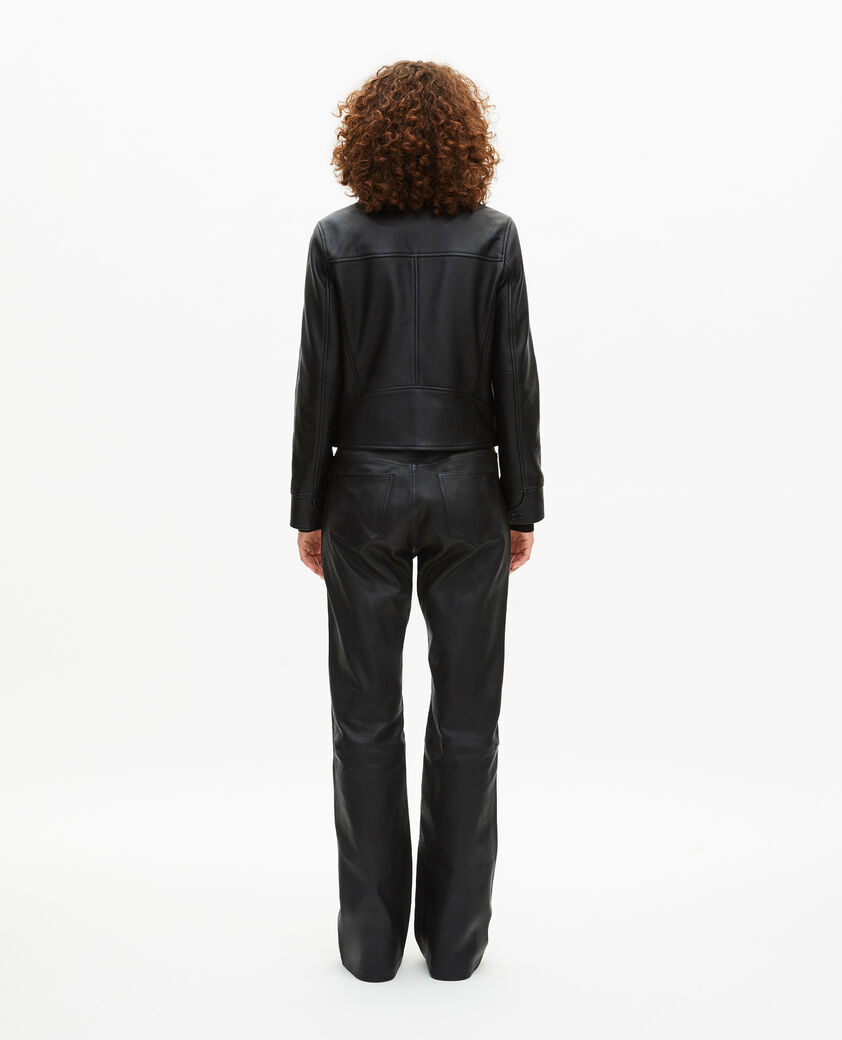 The Kooples WOMEN BLACK black leather jacket