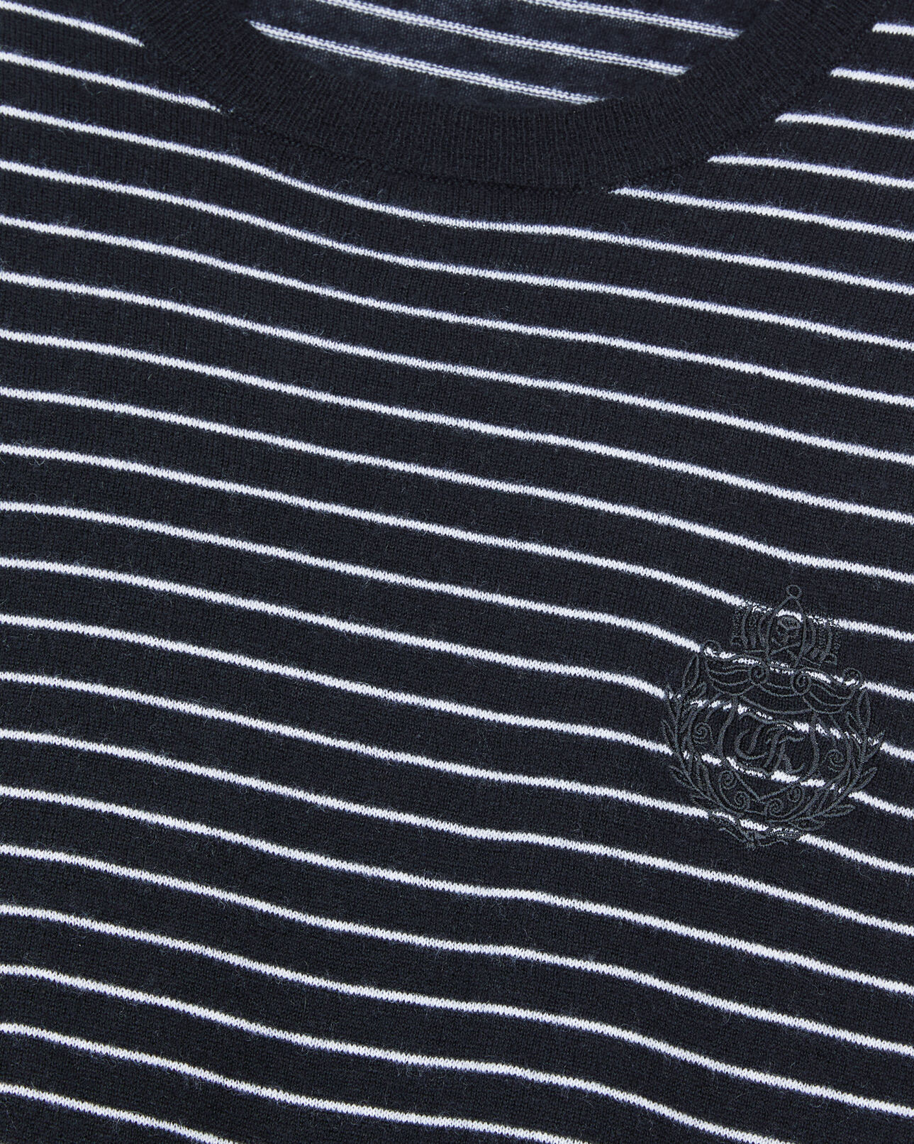 The Kooples HOMME BLACK / WHITE pull en laine à rayures