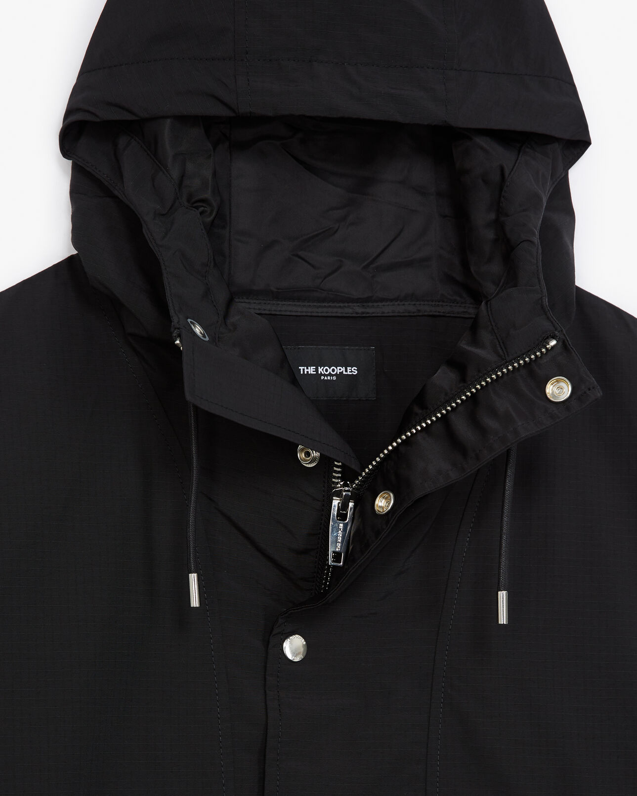 The Kooples HOMME BLACK parka technique noire poche kangourou