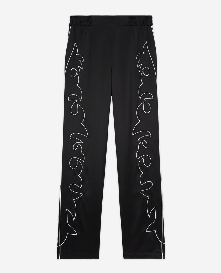 The Kooples WOMEN BLACK black pants with western-style embroidery