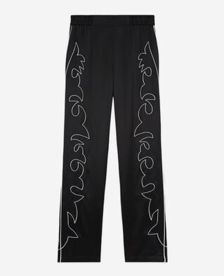 The Kooples WOMEN BLACK black pants with western-style embroidery