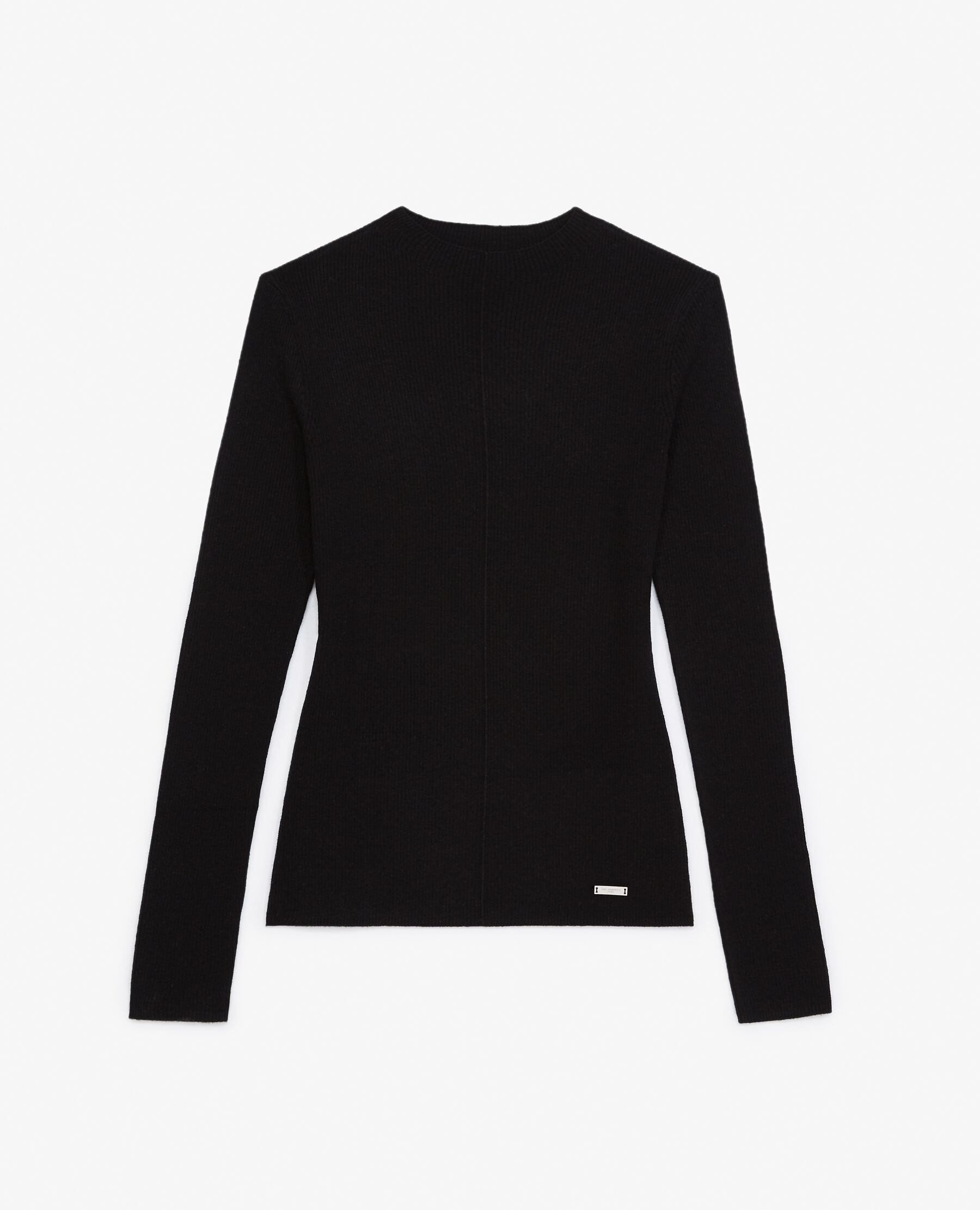 Fitted black cashmere sweater on sale