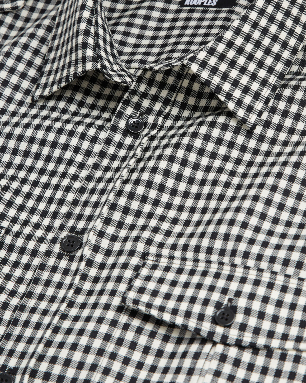 The Kooples MEN BLACK WHITE check wool shirt with classic collar