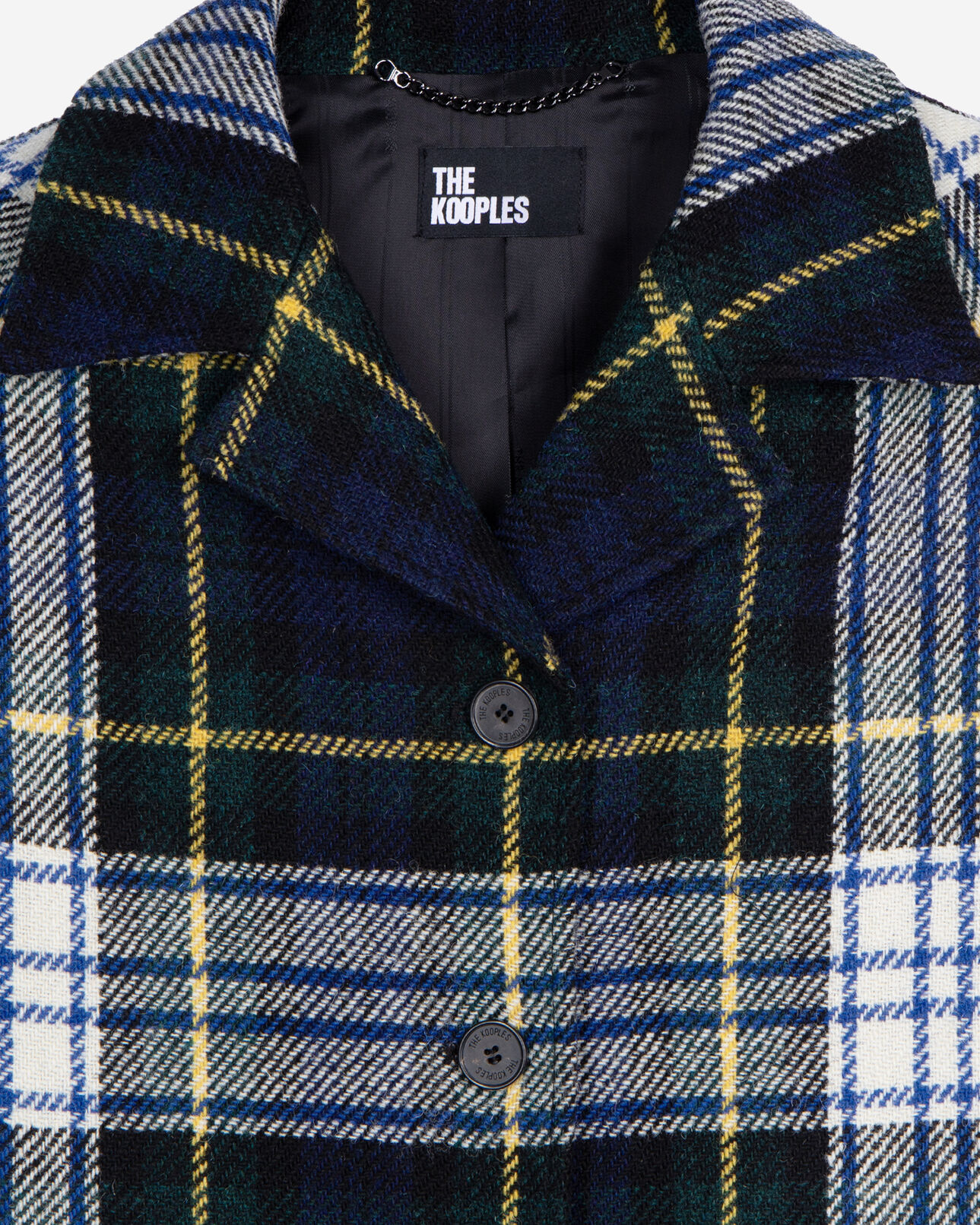 The Kooples FEMME GREEN-WHITE manteau the kooples x harris tweed