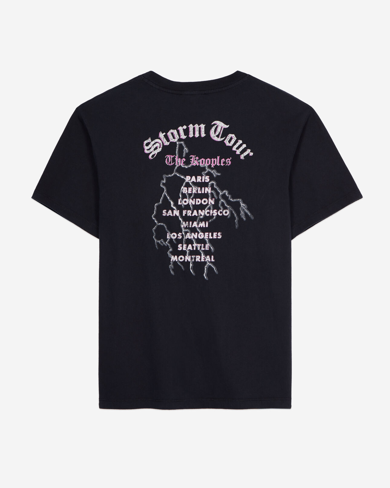 The Kooples FEMME BLACK t-shirt femme noir avec sérigraphie feel the storm