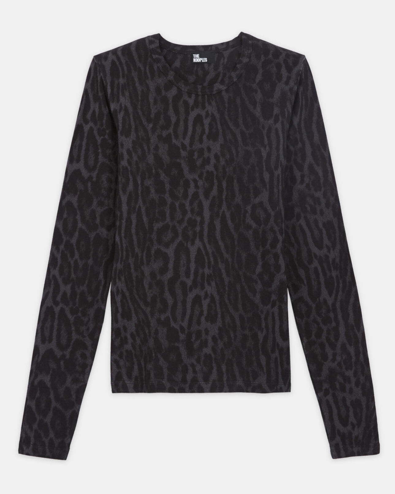 The Kooples MUJER BLACK camiseta algodón leopardo gris