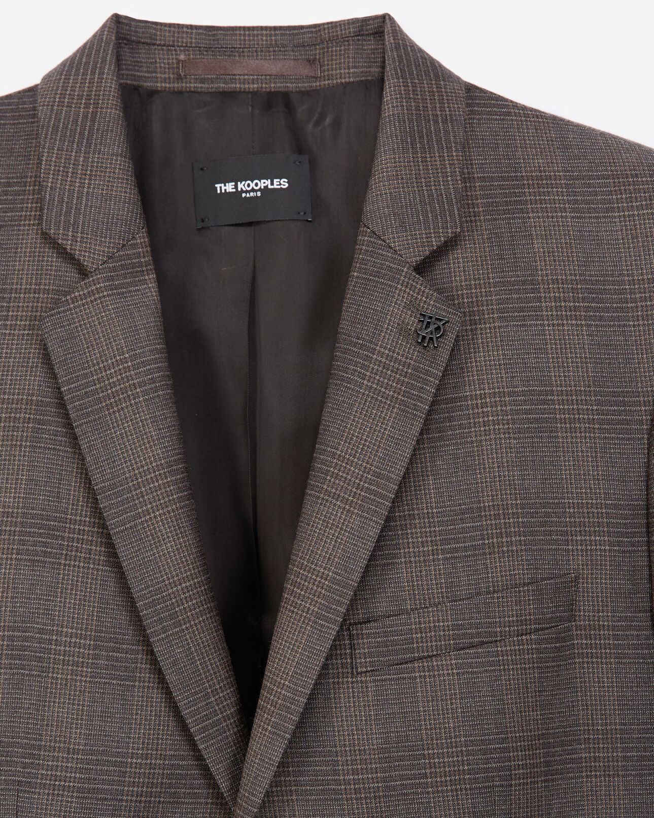 The Kooples HOMME DARK GREY veste laine grise à carreaux