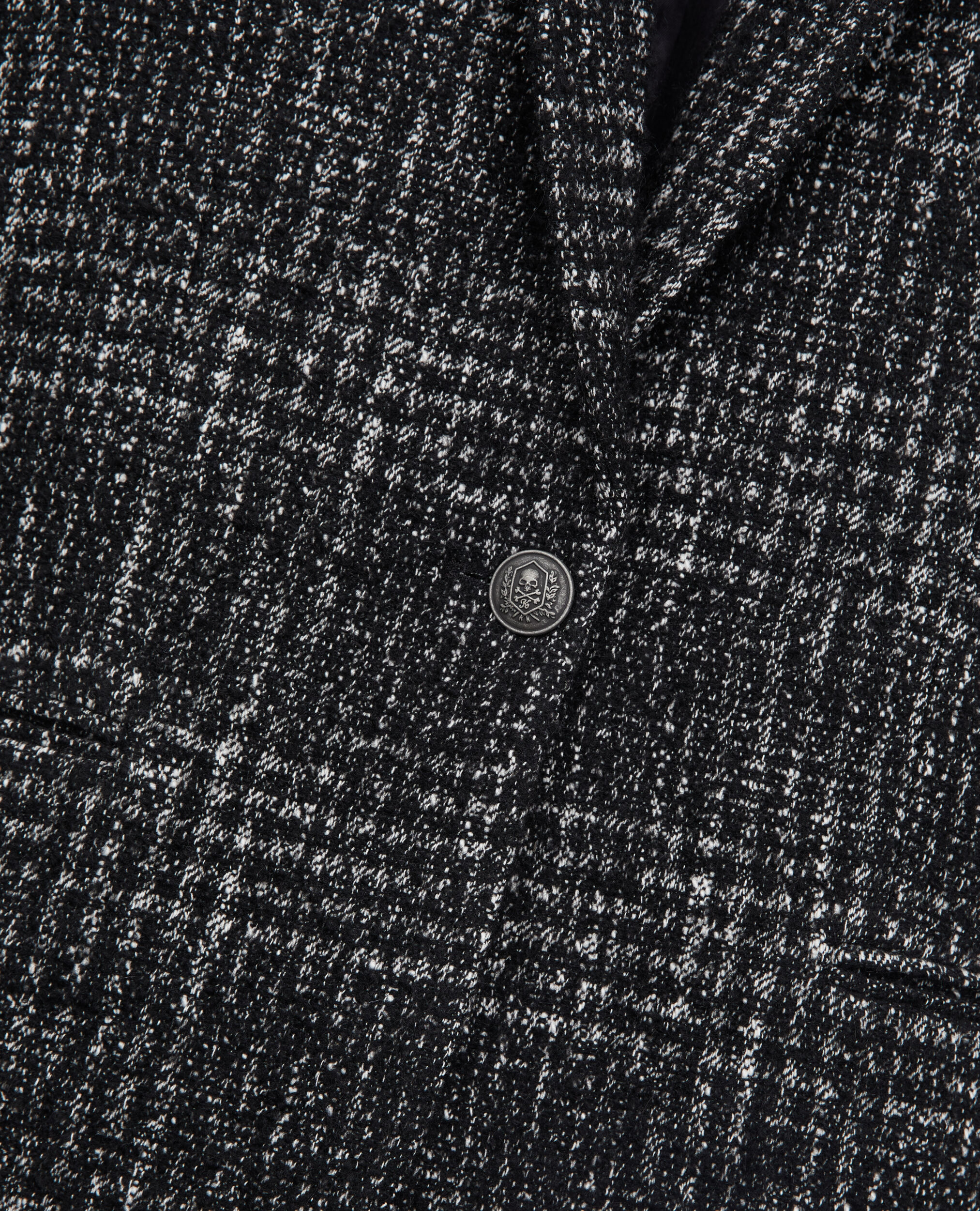 Schwarz-weißer Blazer aus Tweed, BLACK WHITE, hi-res image number null