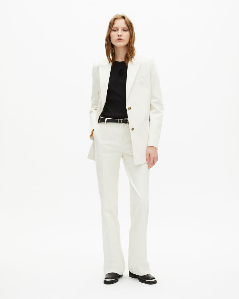 The Kooples WOMEN WHITE ecru cotton suit jacket