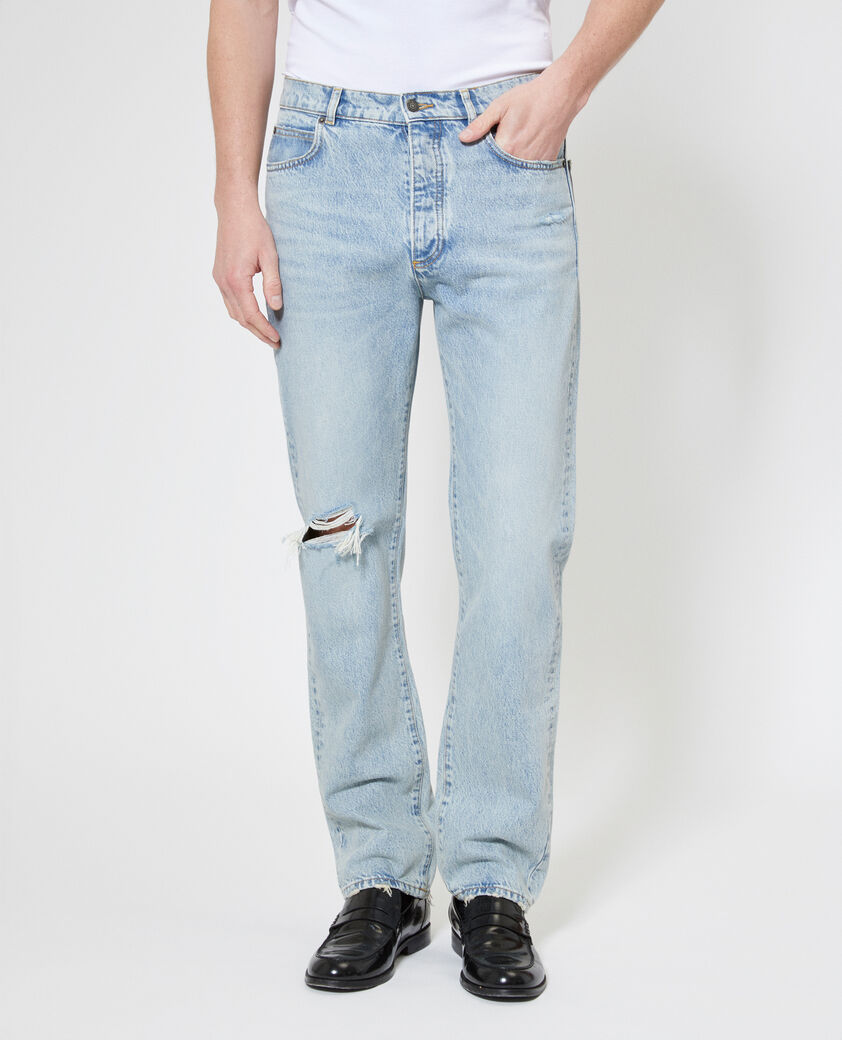 The Kooples MEN BABY BLUE light blue washed straight jeans