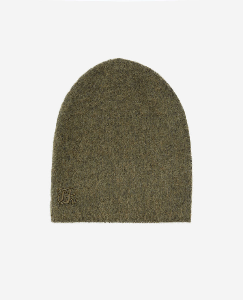 The Kooples MIXED OLIVE NIGHT khaki mohair beanie