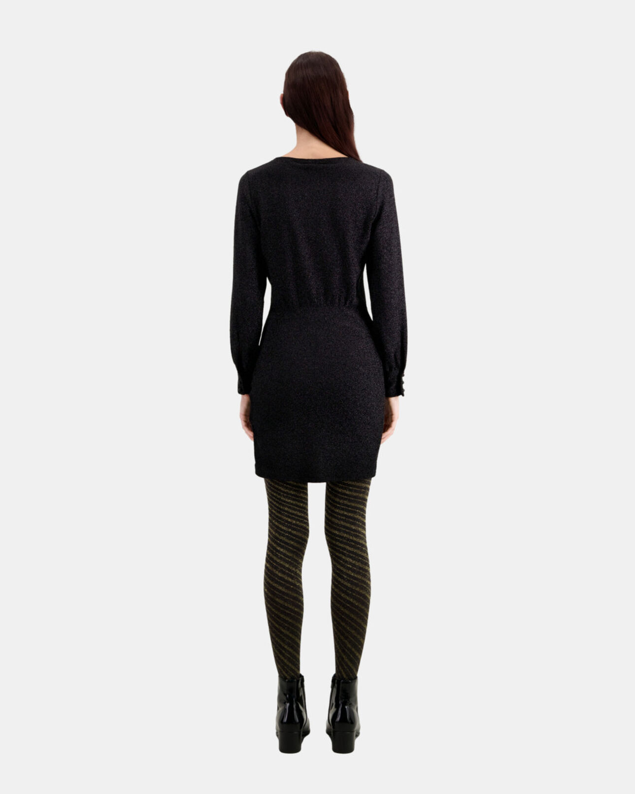 The Kooples WOMEN BLACK short black glitter effect dress