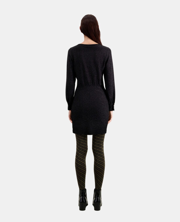 The Kooples FEMME BLACK robe courte noire effet pailleté