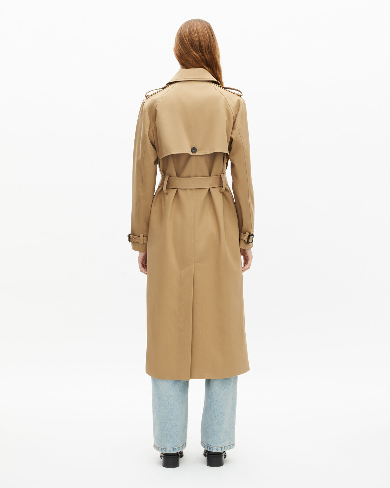 The Kooples FEMME BEIGE trench long en coton beige